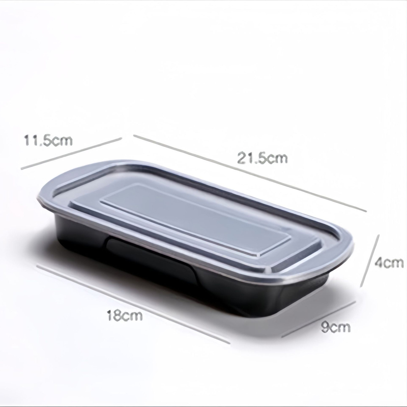 HSQY 4 Compartment Disposable Clear PP Plastic Takeout Lunch Box Container With Lids