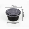 HSQY 40 oz. Disposable Black PP Plastic Takeout Lunch Bowl With Lids