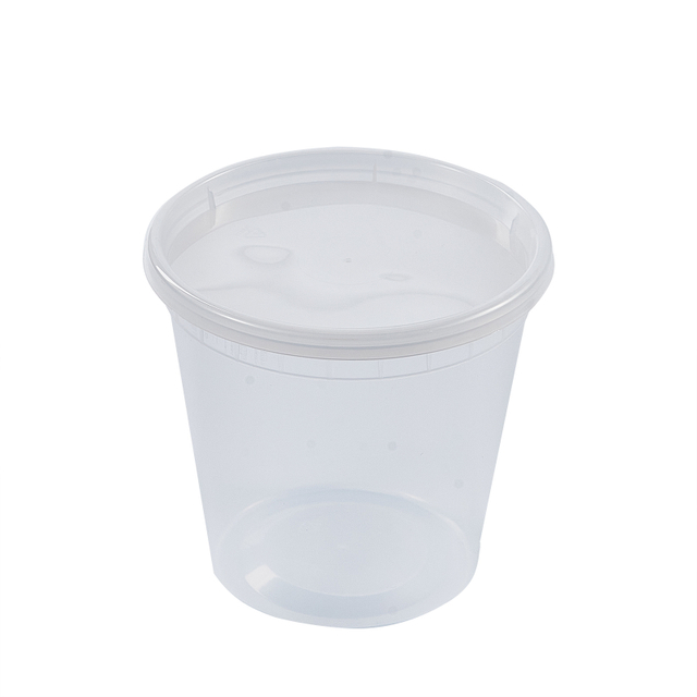 HSQY 24 oz. Disposable Clear PP Plastic Takeout Lunch Bowl With Lids