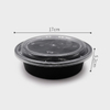 HSQY 59 oz. Disposable Black PP Plastic Takeout Lunch Bowl With Lids