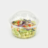 HSQY 5.7 X 3.9 Inch Clear Round PET Plastic Salad Bowl Container With Lid