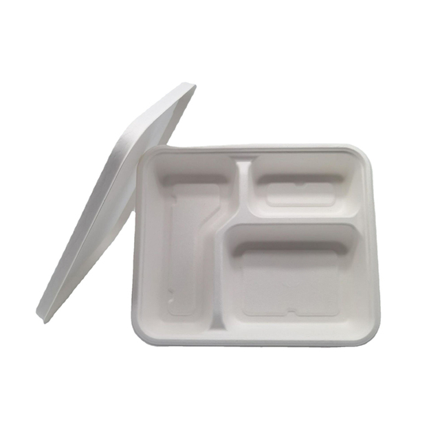 3، 4 بۆلۈملۈك، قاپقىقى بار، ئېلىپ كېتىدىغان يېمەكلىك تەخسىسى، %100 كومپوستقا چىداملىق