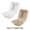 6″ Bagasse Hamburger Takeaway Box, Clamshell Container, 100% Compostable
