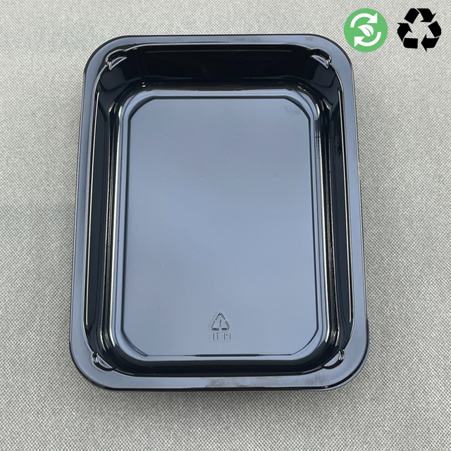 Custom Design Disposable Black CPET Fast Food Tray