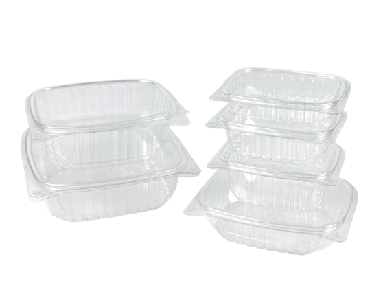 HSQY 5.1 X 5.1 X 2.6 Inch Clear PET Plastic Clamshells Food Container