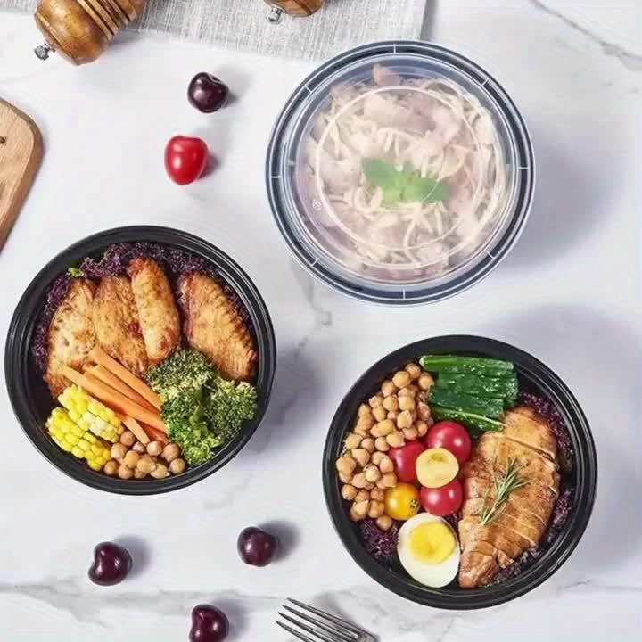 50 oz black PP takeout bowl