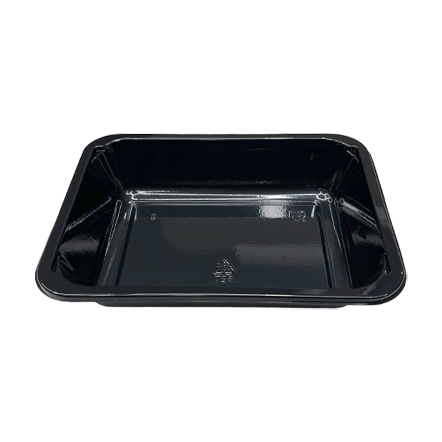Model 019 - 26 oz rechthoek Black CPET -lade