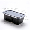 HSQY 5 Compartment Disposable Black PP Plastic Takeout Lunch Box Container With Lids