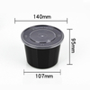 HSQY 28 oz. Disposable Round Black PP Plastic Takeout Lunch Bowl With Lids