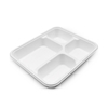 3 4 Bandexa de comidas de bagazo do compartimento con tapas, toma a bandexa de comida, 100% compostable