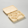 6 Compartment Cornstarch Lunch Box With Lids, Disposable Cornstarch Food Container