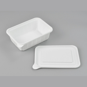Biodegradable Takeaway Food Container, Microwave Safe PLA Tray with Lids
