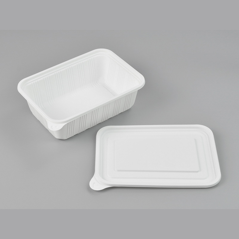Biodegradable Takeaway Food Container, Microwave Safe PLA Tray with Lids