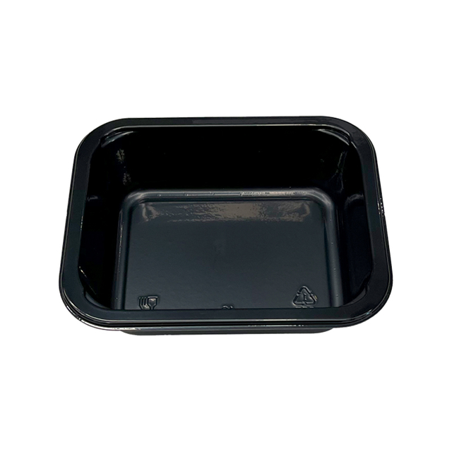Model 032 - 8 oz rechthoek Black CPET -lade