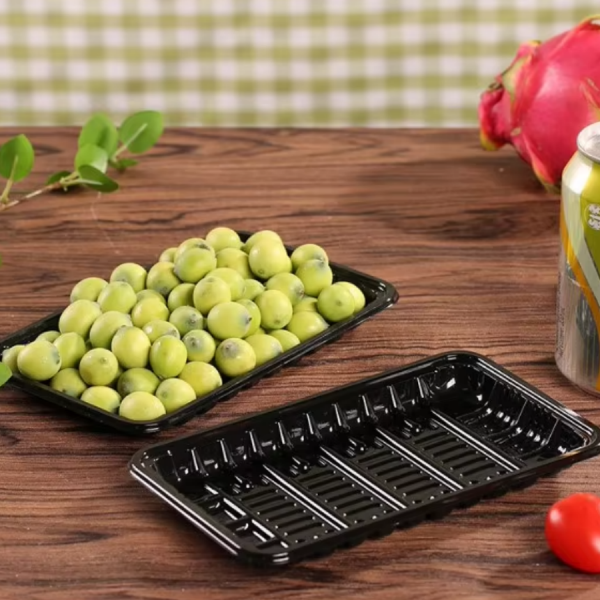 HSQY 9.84x5.12 Inch Disposable Eco-Friendly PET Plastic Vegetable Trays