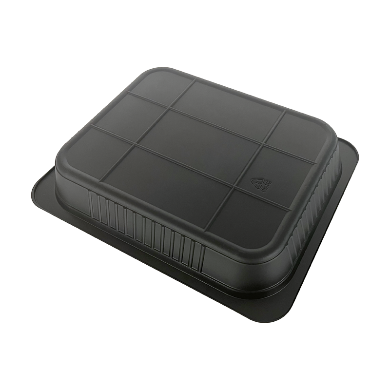Model HS04 - 135 oz Rectangle Black CPET Container
