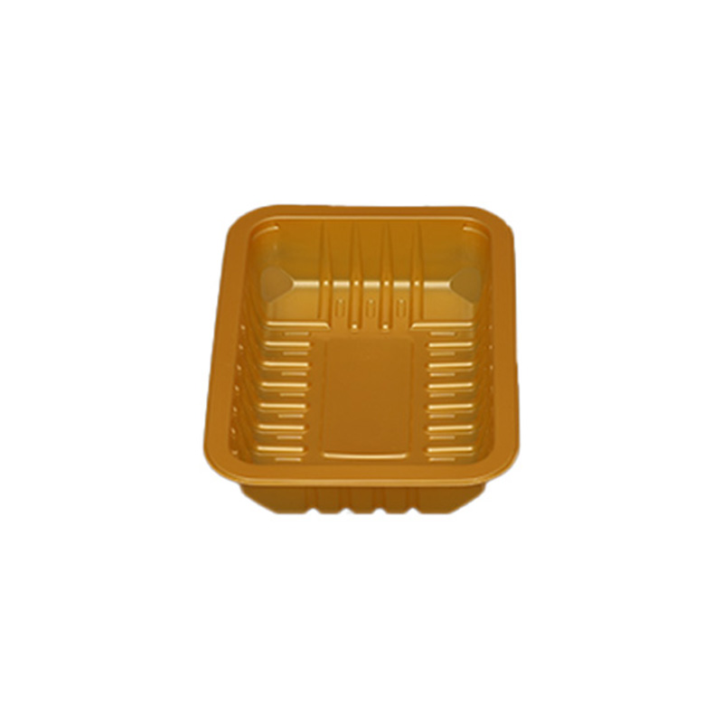 HSQY 10.2x6.9x0.6 Inch Rectangle Black PP Plastic Meat Tray