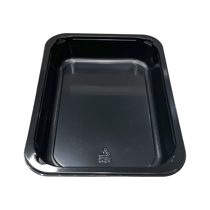 Model 002 - 27 oz Rectangle Black CPET Tray