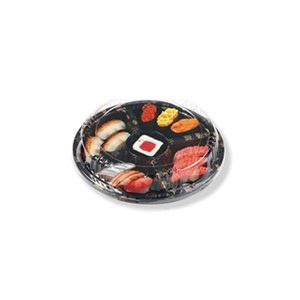 HSQY 10 X 1,18 pollici 5 Compartment Round Sushi Party Conteiner con coperchio