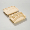 6 Compartment Cornstarch Lunch Box With Lids, Disposable Cornstarch Food Container