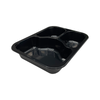 Model HS09 - 22 oz Rectangle 3 Compartment Black CPET Tray