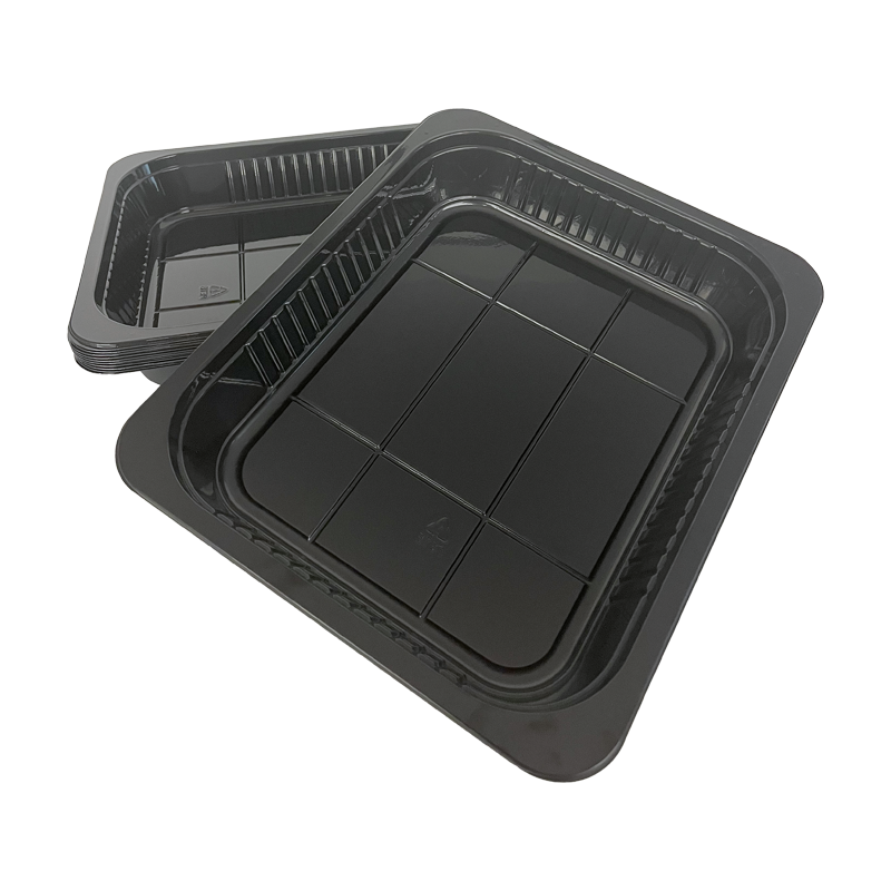 Model HS04 - 135 oz Rectangle Black CPET Container