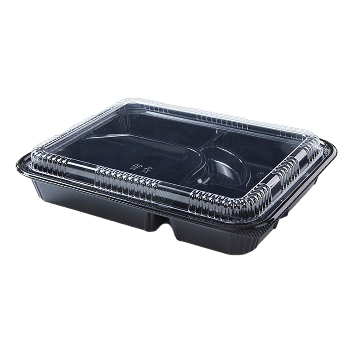 Non-Microwaveable Lunch Box, PS Rectangular Bento Box, 5 Compartments with Lid