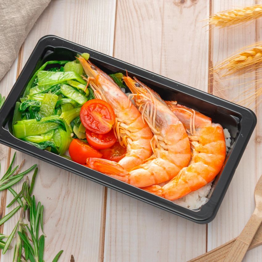 Model 030 - 10 oz Rectangle Black CPET Tray