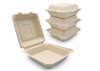 6″ Bagasse Hamburger Takeaway Box, Clamshell Container, 100% Compostable