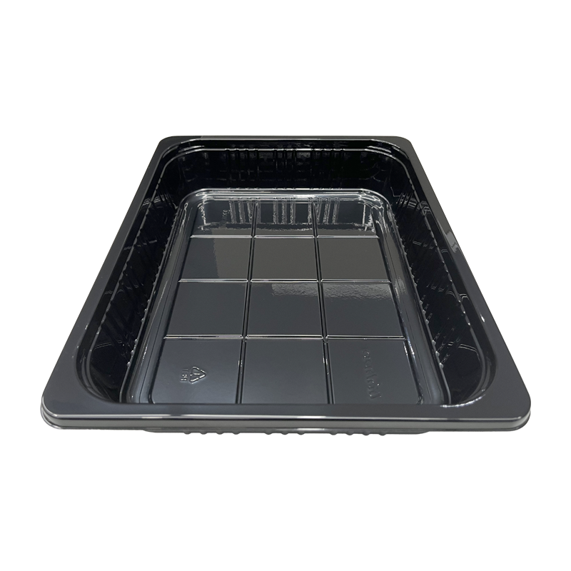 Model 007 - 118 oz. Rectangle CPET Black Container