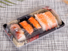 HSQY 10 x 1.18 Inch 5 Compartment Round Sushi Party Tray Container with Lid