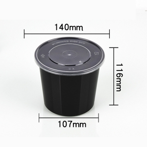 hsqy40 oz. Disposable round black PP plastic takeout lunch bowl a khuhna a awm bawk.