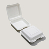 6 “ x6 ” x3 “玉米淀粉食品容器，带有铰链盖的一次性玉米淀粉夹式夹式夹式容器
