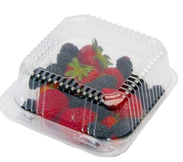 HSQY 6.9 X 5.3 X 2.2 Inch Clear PET Plastic Fruit Clamshells Container