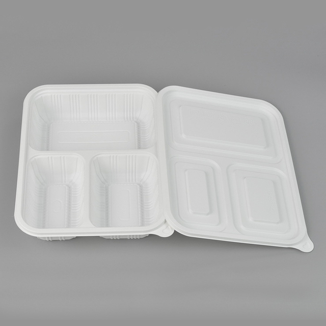 Eco Biodegradable Takeaway Food Box, 3 Compartment PLA Bento Box with Lids