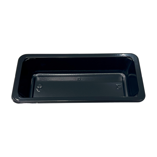 Model 030 - 10 oz rechthoek Black CPET -lade