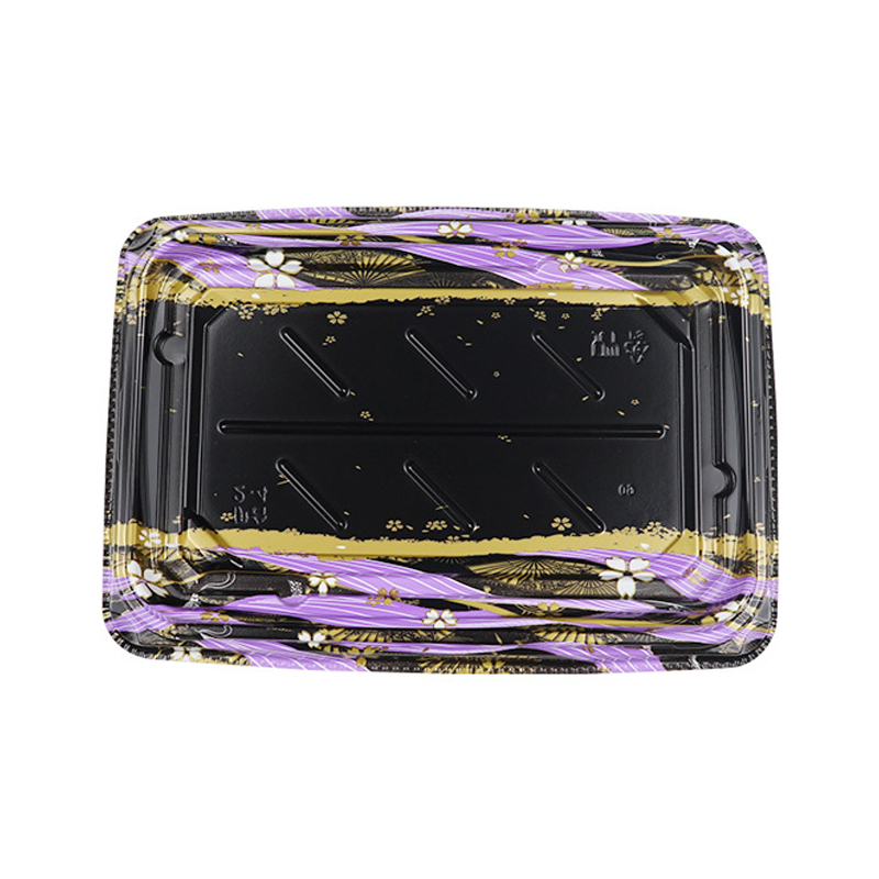 Plastic Take Out Sushi Tray, PS Rectangular Sushi Trays with Clear Lid