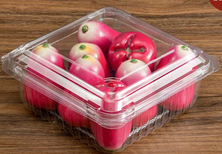 HSQY 9.6 X 6.7 X 2.1 Inch Clear PET Plastic Fruit Clamshells Container