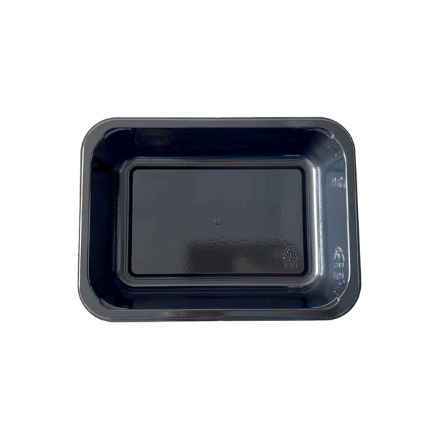 Model 010 - 22 oz Rectangle Black CPET Tray