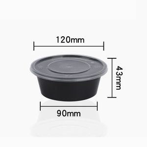 hsqy 10 oz a ni. Disposable round black PP plastic takeout lunch bowl a khuhna a awm bawk.