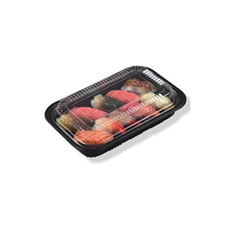 HSQY 4.9 x 4 x 0.8 ئینج گۆشە چوارگۆشەی دەفری سینی سوشی لەگەڵ قاپ
