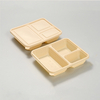 3 Compartment Cornstarch Lunch Box With Lids, Disposable Cornstarch Food Container