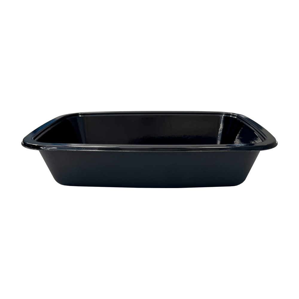 Model 013 - 14 oz Rectangle Black CPET Tray 