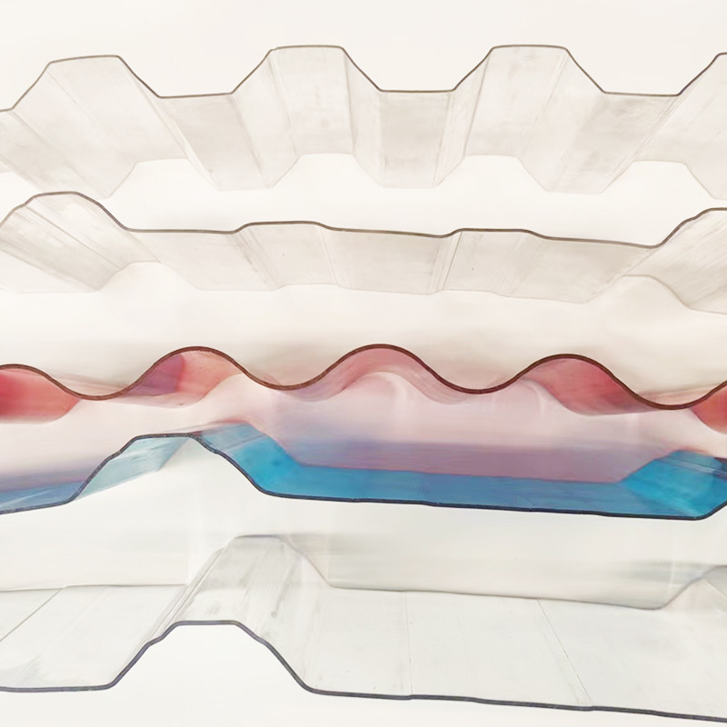 HSQY Amber Smoke Grey Wave Plastic Corrugated Polycarbonate Roofing Sheet