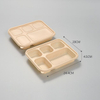 3 Compartment Cornstarch Lunch Box With Lids, Disposable Cornstarch Food Container