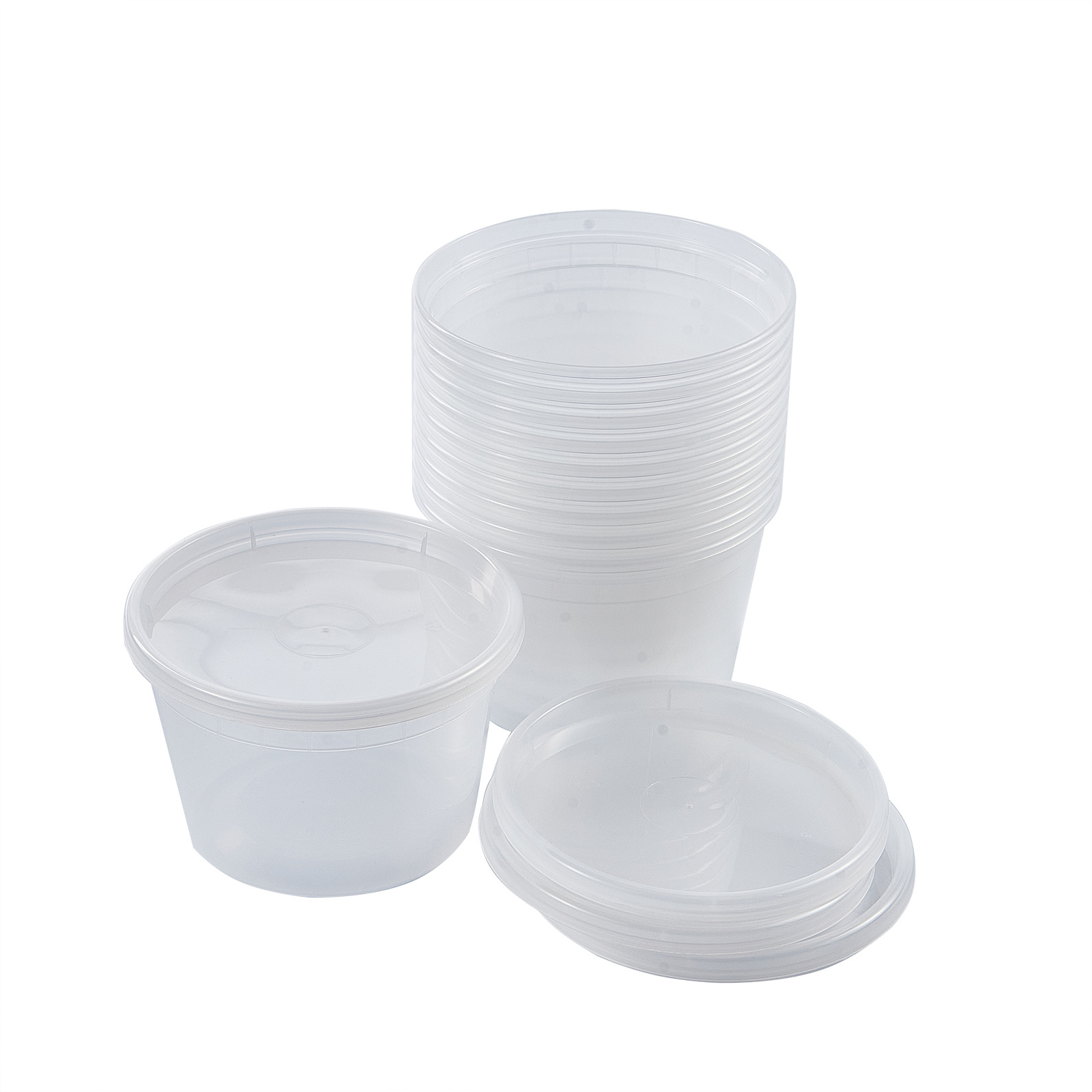 HSQY 8 oz. Disposable Clear PP Plastic Takeout Lunch Bowl With Lids