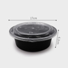 HSQY 59 oz. Disposable Black PP Plastic Takeout Lunch Bowl With Lids