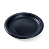 HSQY 9 Inch Disposable 3 Compartment Round Black Polypropylene Plastic Plate