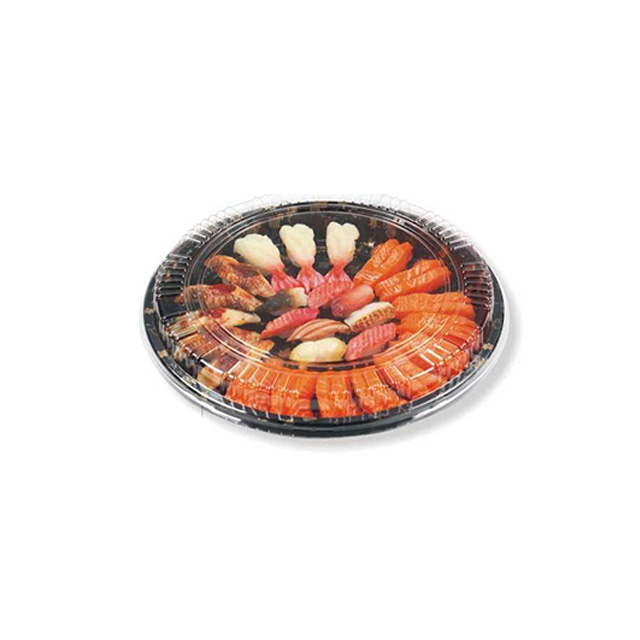 HSQY 10 x 1.18 Inch Round Sushi Party Tray Container hamwe na Lid