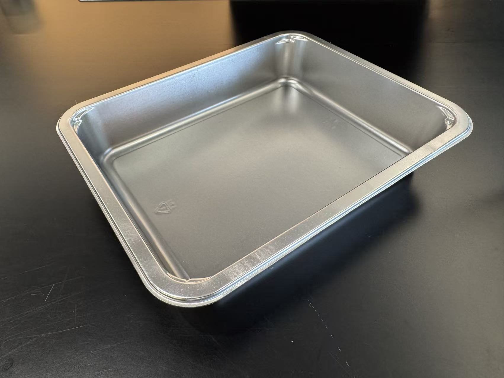 Single-Compartment Rectangular Silver CPET Food Tray